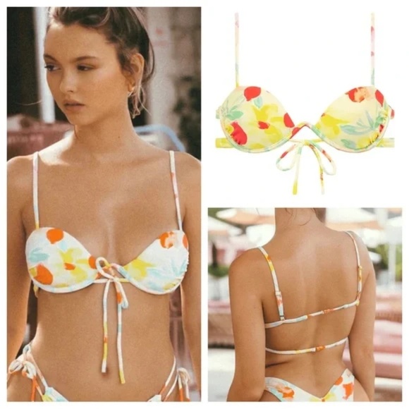 Montce Other - NEW! Montce Helena Floral Elany Bikini Top underwire 19345